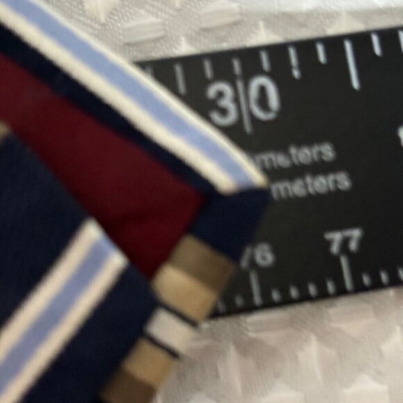 Nordstrom Smartcare 100% Silk Tie Diagonal Stripe Blue Gold Made in USA Classic - Picture 6 of 7